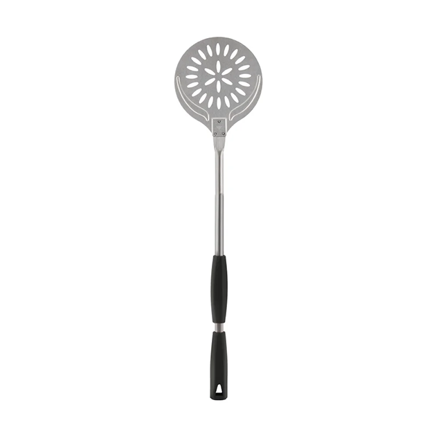 Pá Cerutti Inox de Girar Pizza - Perfurada Reforçada - Cabo Deslizante Cinza